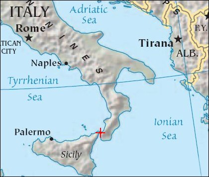 Map: Strait of Messina