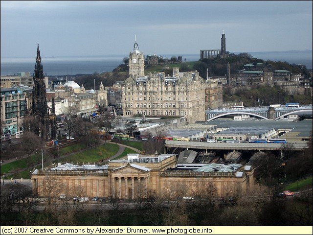 View of Waverley Station from Castle Hill