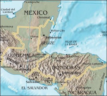 Map of Region around Belize