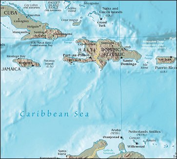 Map of Region around Dominican Republic