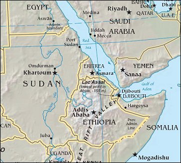 Map of Region around Eritrea