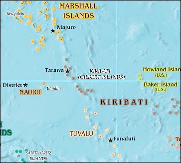 Map of Region around Kiribati