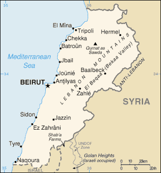 Map of Lebanon