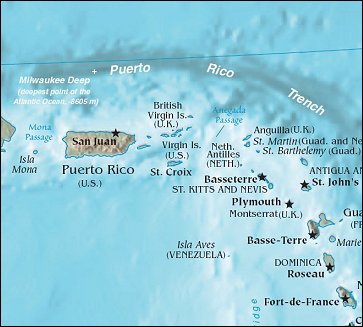 Map of Region around Virgin Islands