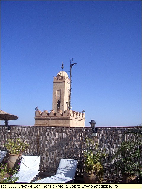 The Tower of a Mosque seen from a Roof Terrace