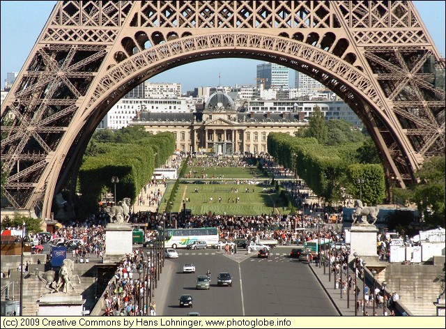 cole Militaire seen through the Basement of Eiffel Tower